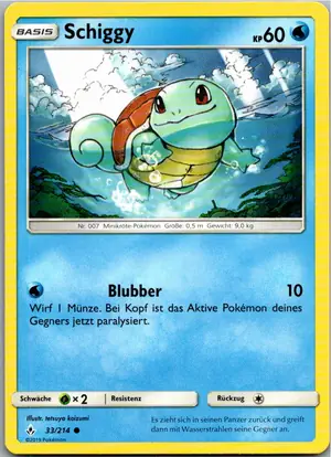 Pokémon-Karte Schiggy 33/214 Kräfte im Einklang