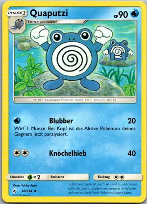 Pokémon-Karte Quaputzi 38/214 Kräfte im Einklang