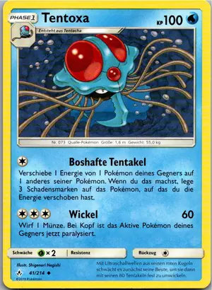 Pokémon-Karte Tentoxa 41/214 Kräfte im Einklang
