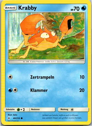 Pokémon-Karte Krabby 46/214 Kräfte im Einklang