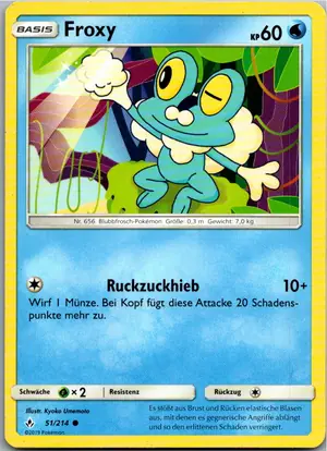 Pokémon-Karte Froxy 51/214 Kräfte im Einklang