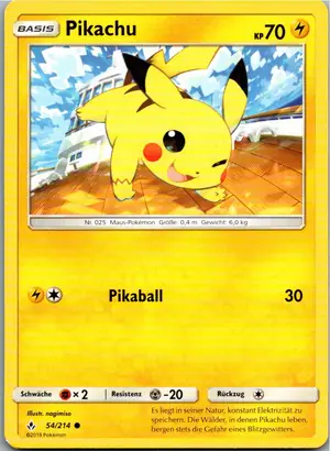 Pokémon-Karte Pikachu 54/214 Kräfte im Einklang