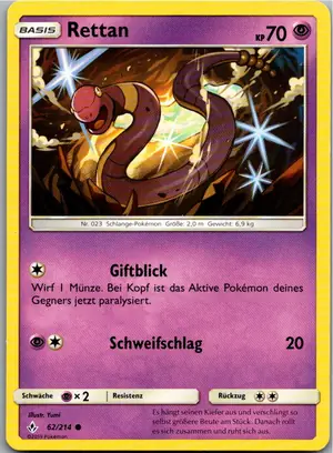Pokémon-Karte Rettan 62/214 Kräfte im Einklang