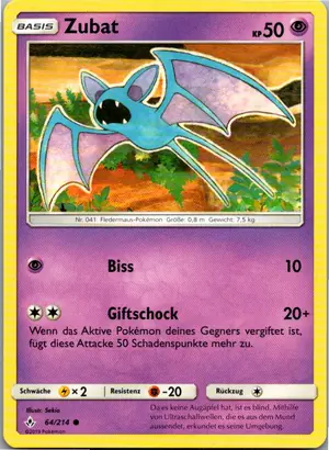 Pokémon-Karte Zubat 64/214 Kräfte im Einklang