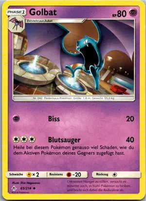 Pokémon-Karte Golbat 65/214 Kräfte im Einklang