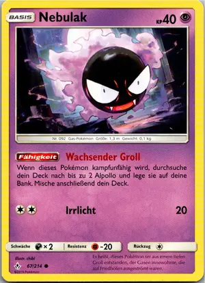 Pokémon-Karte Nebulak 67/214 Kräfte im Einklang