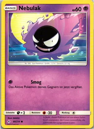 Pokémon-Karte Nebulak 68/214 Kräfte im Einklang