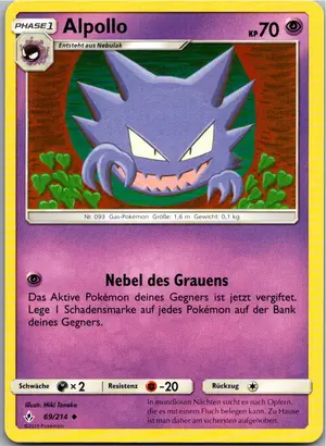 Pokémon-Karte Alpollo 69/214 Kräfte im Einklang