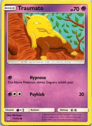 Pokémon-Karte Traumato 71/214 Kräfte im Einklang