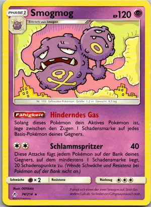 Pokémon-Karte Smogmog 74/214 Kräfte im Einklang
