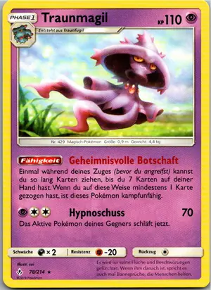 Pokémon-Karte Traunmagil 78/214 Kräfte im Einklang