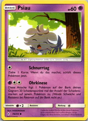 Pokémon-Karte Psiau 79/214 Kräfte im Einklang