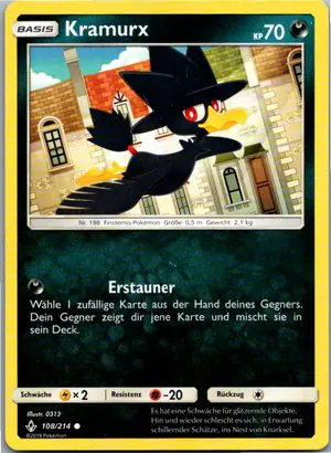 Pokémon-Karte Kramurx 108/214 Kräfte im Einklang