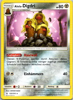 Pokémon-Karte Digdri 122/214 Kräfte im Einklang