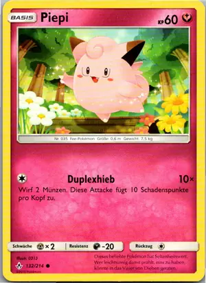 Pokémon-Karte Piepi 132/214 Kräfte im Einklang