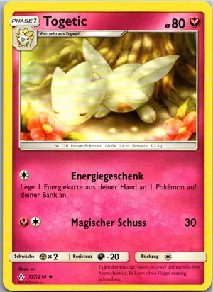 Pokémon-Karte Togetic 137/214 Kräfte im Einklang