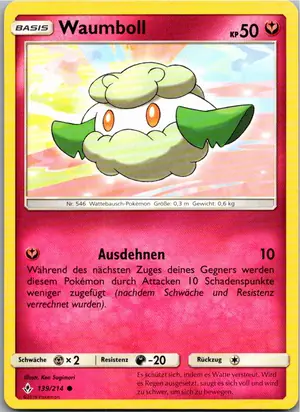 Pokémon-Karte Waumboll 139/214 Kräfte im Einklang