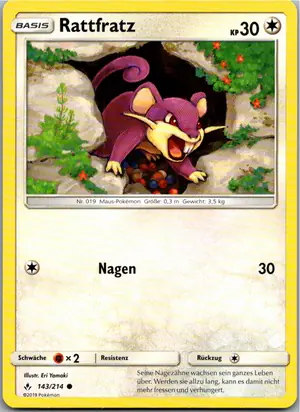 Pokémon-Karte Rattfratz 143/214 Kräfte im Einklang