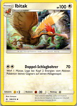 Pokémon-Karte Ibitak 146/214 Kräfte im Einklang