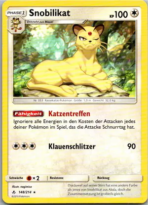 Pokémon-Karte Snobilikat 148/214 Kräfte im Einklang