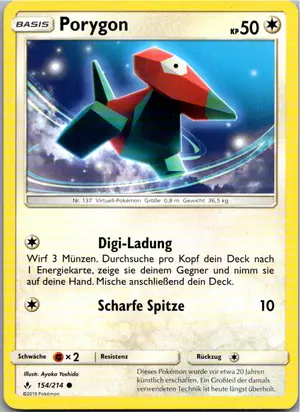 Pokémon-Karte Porygon 154/214 Kräfte im Einklang