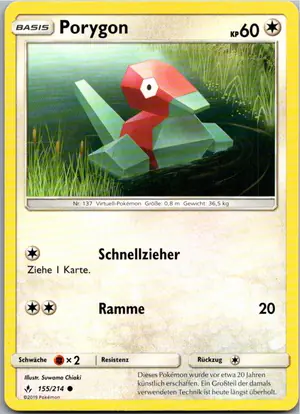 Pokémon-Karte Porygon 155/214 Kräfte im Einklang