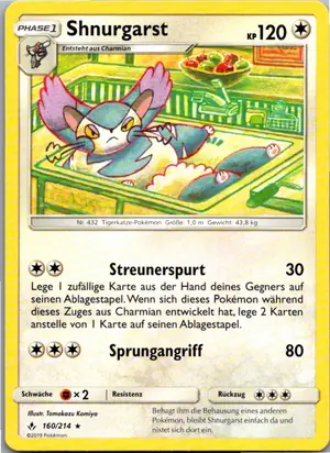 Pokémon-Karte Shnurgarst 160/214 Kräfte im Einklang