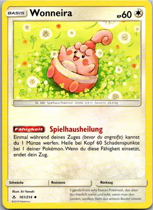 Pokémon-Karte Wonneira 161/214 Kräfte im Einklang