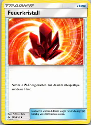 Pokémon-Karte Feuerkristall 173/214 Kräfte im Einklang