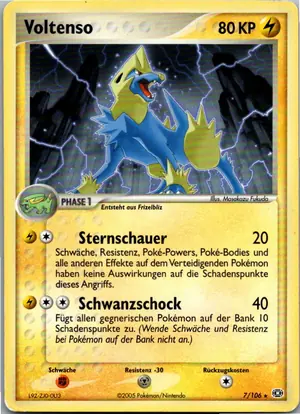 Pokémon-Karte Voltenso 7/106 EX Smaragd