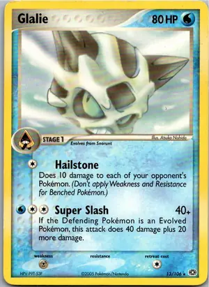 Pokémon-Karte Glalie Firnontor 13/106 EX Smaragd