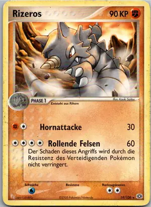 Pokémon-Karte Rizeros 19/106 EX Smaragd