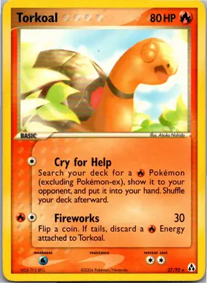 Pokémon-Karte Torkoal Qurtel 27/92 EX Legend Maker