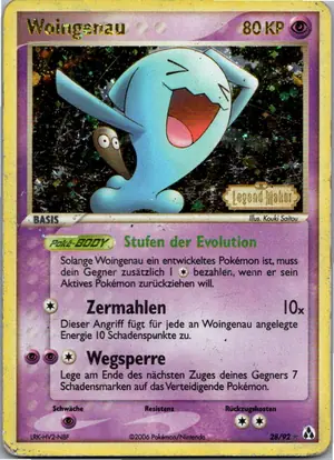 Pokémon-Karte Woingenau 28/92 EX Legend Maker