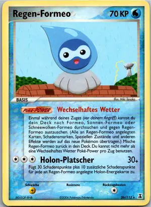 Pokémon-Karte Regen-Formeo 26/113 EX Delta Species