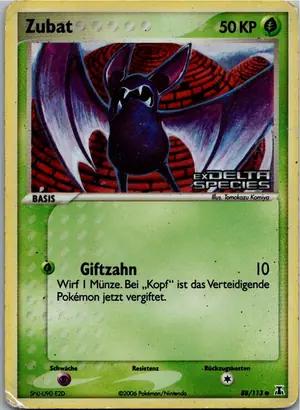 Pokémon-Karte Zubat 88/113 EX Delta Species