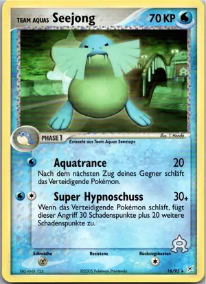 Pokémon-Karte Team Aquas Seejong 16/95 EX Team Magma vs Team Aqua