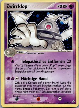 Pokémon-Karte Zwirrklop 7/107 EX Deoxys