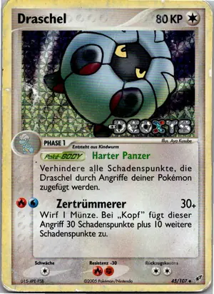 Pokémon-Karte Draschel 45/107 EX Deoxys