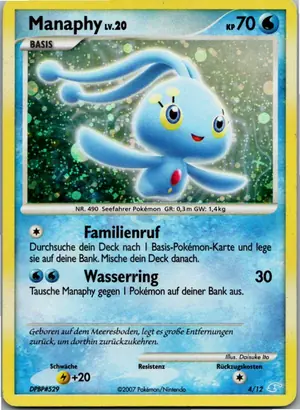 Pokémon-Karte Manaphy 4/12 DP trainer Kit (Manaphy)