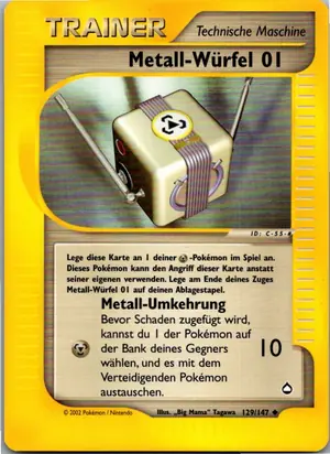 Pokémon-Karte Metall-Würfel 01 129/147 Aquapolis