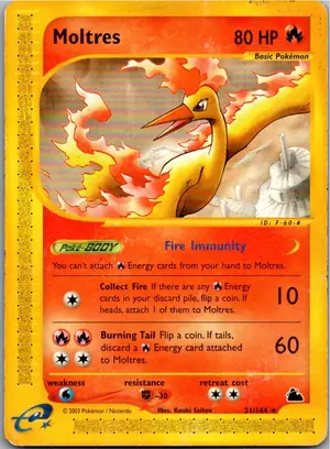 Pokémon-Karte Moltres Lavados 21/144 Skyridge