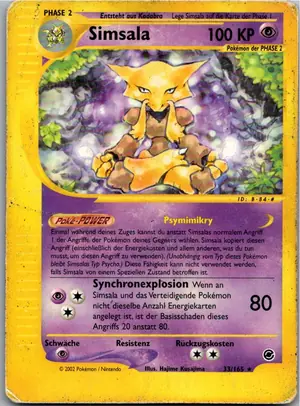 Pokémon-Karte Simsala 33/165 Expedition