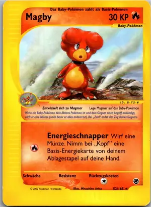Pokémon-Karte Magby 52/165 Expedition