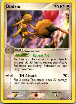 Pokémon-Karte Dodrio Dodri 21/112 EX Feuerrot & Blattgrün