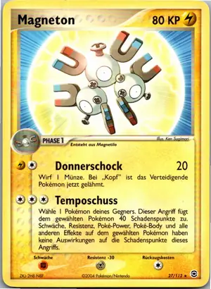 Pokémon-Karte Magneton 27/112 EX Feuerrot & Blattgrün
