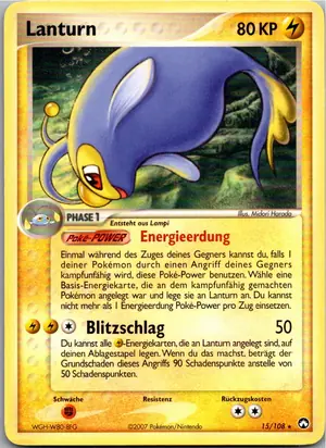 Pokémon-Karte Lanturn 15/108 EX Power Keepers