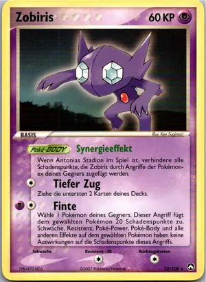 Pokémon-Karte Zobiris 22/108 EX Power Keepers