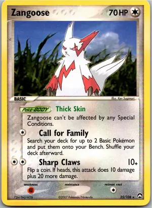 Pokémon-Karte Zangoose Sengo 25/108 EX Power Keepers