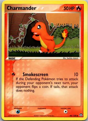 Pokémon-Karte Charmander Glumanda 48/108 EX Power Keepers